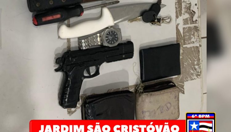 HOMENS SÃO PRESOS SUSPEITOS DE ASSALTO NO JARDIM SÃO CRISTÓVÃO