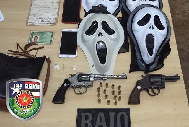 Esquadrão Raio do 14º BPM apreende duas armas de fogo e prende quatro pessoas por tráfico em Imperatriz