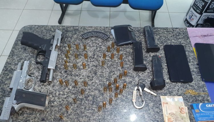 Polícia Militar prende dupla de assaltantes com motocicleta roubada e armas de fogo em Pindaré Mirim