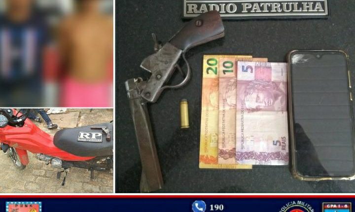 Polícia Militar em Balsas realiza prisão de assaltantes e apreende arma de fogo