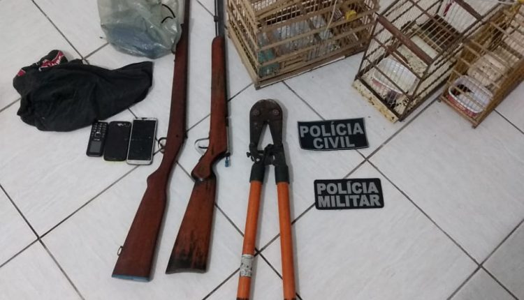 Operação conjunta das Polícias Civil e Militar prende suspeitos de crimes com duas armas de fogo, em Bacuri