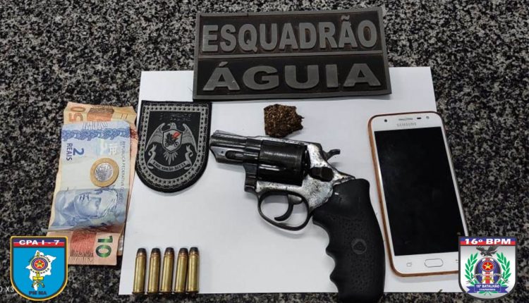 Polícia Militar apreende arma de fogo e drogas no bairro Boa Vista em Chapadinha-MA