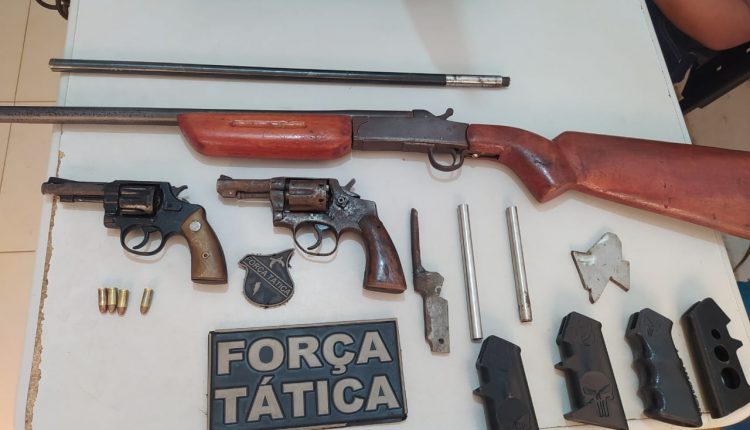 Três armas de fogo apreendidas pela PMMA em Itapecuru-Mirim
