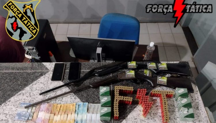 PMMA apreende duas armas de fogo e 150 cartuchos na Estrada do povoado Curitiba
