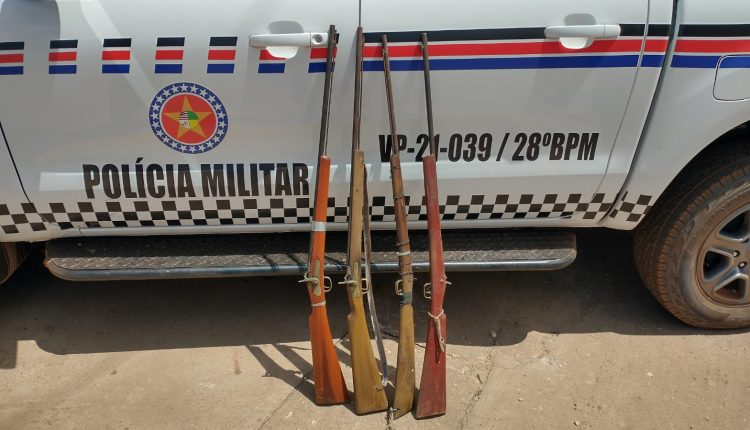 Quatro armas de fogo apreendidas pela PM em Vargem Grande