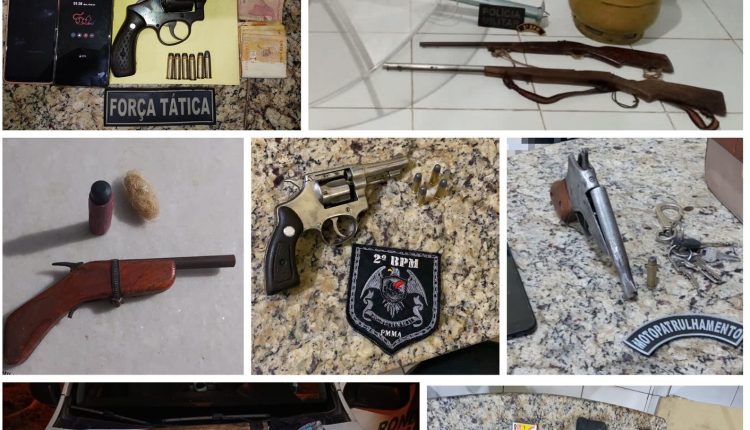 Nove armas de fogo apreendidas no último final de semana pelo 2º BPM