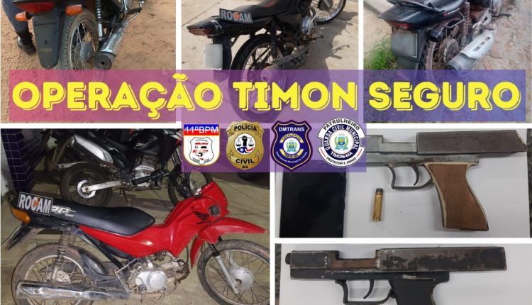Operação Timon Segura apreende três armas de fogo e recupera cinco veículos roubados