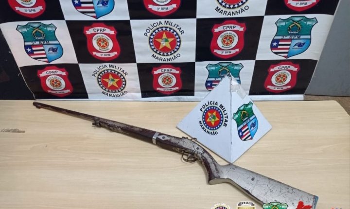 Arma de fogo é apreendida por policiais militares do 3⁰ BPM em Governador Edson Lobão