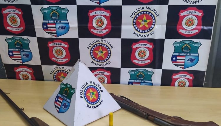 Armas são apreendidas e veículo é recuperado pela PM no sul do Maranhão