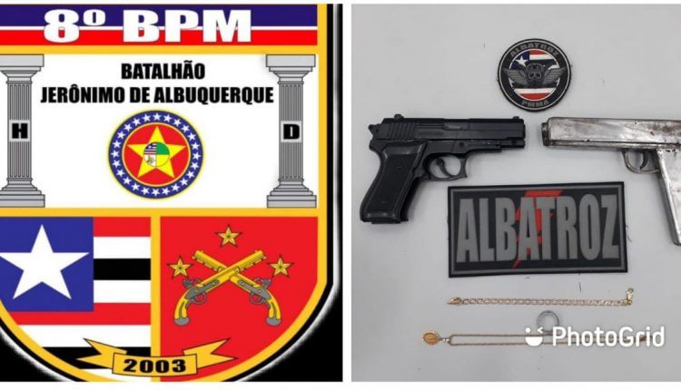Polícia Militar prende dupla com duas armas de fogo falsas no bairro Vinhais em São Luís