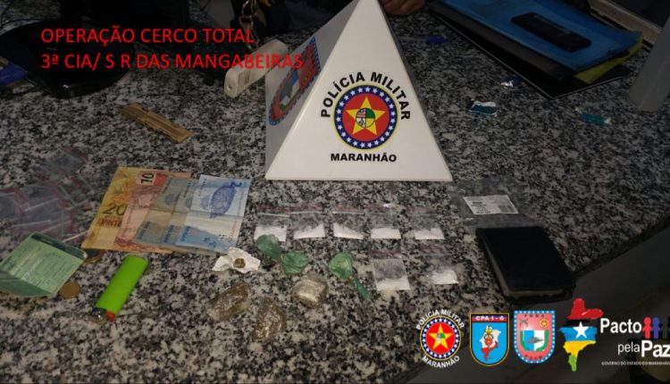 POLÍCIA MILITAR PRENDE HOMEM POR TRÁFICO DE DROGAS EM SÃO RAIMUNDO DAS MANGABEIRAS-MA