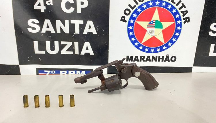 POLÍCIA MILITAR APREENDE ARMA DE FOGO DE SUSPEITO DE TENTATIVA DE HOMICÍDIO EM SANTA LUZIA/MA