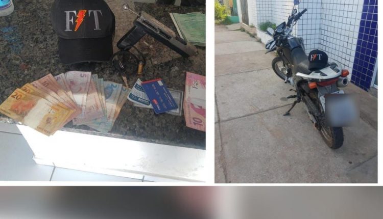 Em Timon Polícia Militar apreende arma de fogo e recupera motocicleta roubada