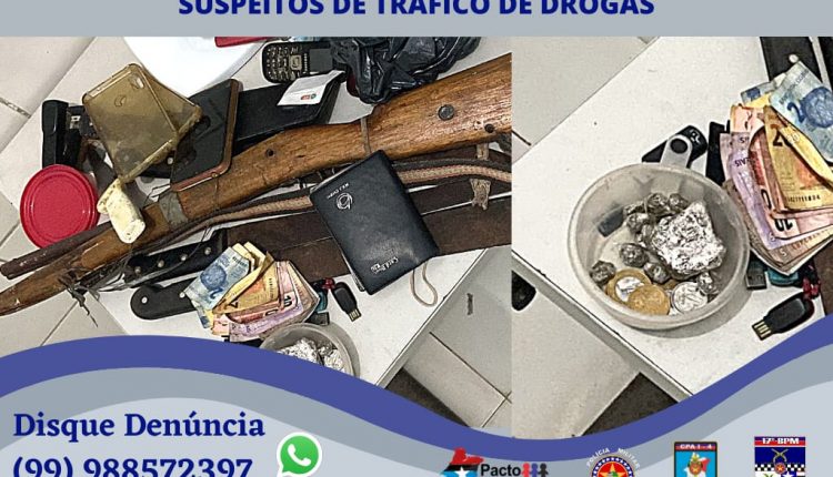 Suspeitos de tráfico de drogas são presos pela PM em Codó