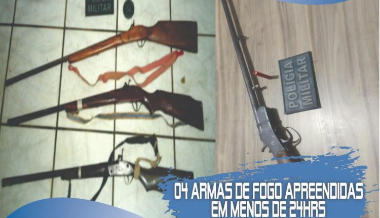 Ações do 18º BPM resultam na apreensão de quatro armas de fogo na sua área de atuação