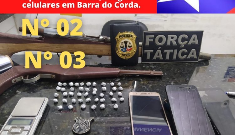Ação conjunta das Polícias Militar e Civil resultam na apreensão de armas e drogas na cidade de Barra do Corda