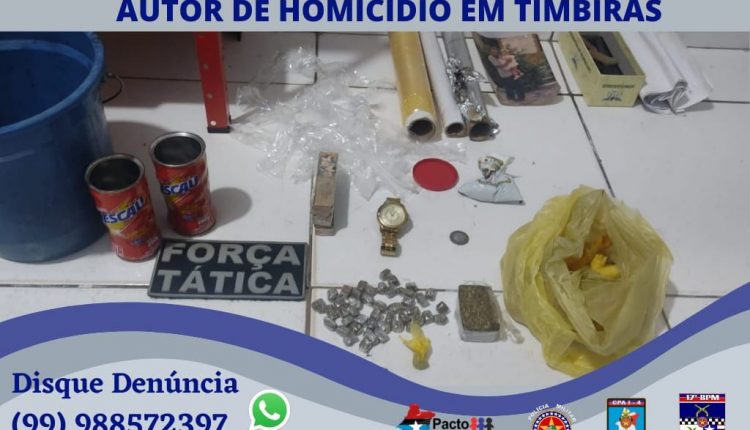 17º BPM APREENDE ENTORPECENTES E MUNIÇÕES DEFLAGRADAS NA RESIDÊNCIA DE HOMICIDA EM TIMBIRAS-MA