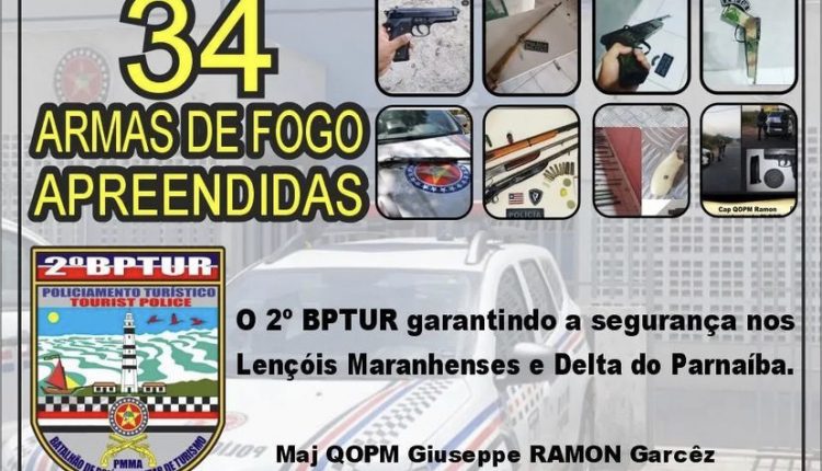 2º BPTUR DIVULGA BALANÇO PARCIAL DAS APREENSÕES DE ARMAS DE FOGO NO 1º TRIMESTRE DE 2022