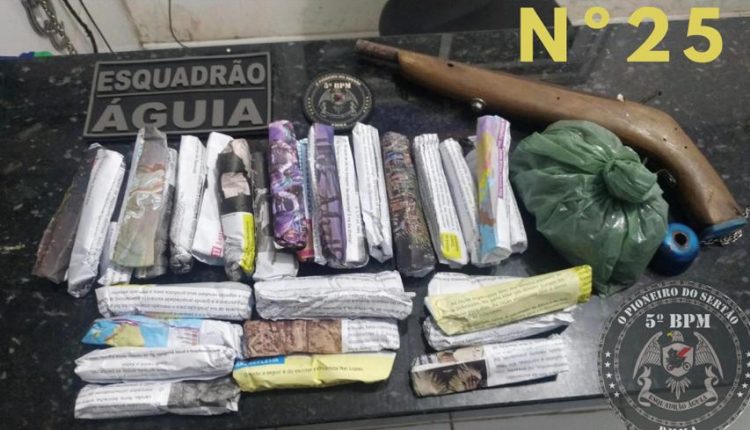 Polícia militar prende homem com arma de fogo e drogas na cidade de Barra do Corda