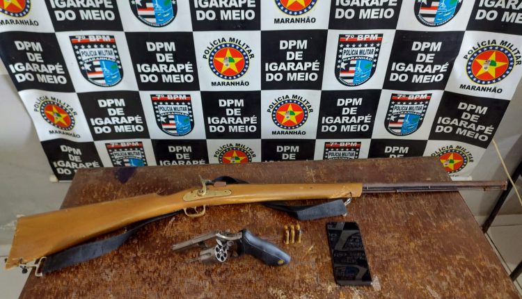 Suspeito é preso pela PM por porte ilegal de arma de fogo em Igarapé do Meio
