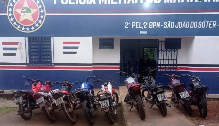 Operação Páscoa Segura: PMMA apreende nove motocicletas em São João do Sóter-MA