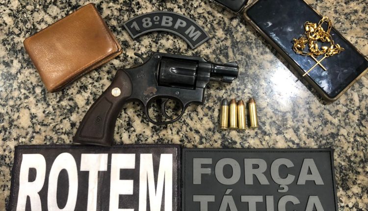 OPERAÇÃO PÁSCOA SEGURA: POLÍCIA MILITAR APREENDE ARMA DE FOGO E RECUPERA VEICULO ROUBADO NA ARÉA DO 18º BPM