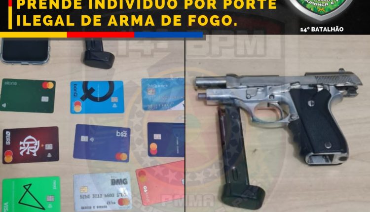 PMMA PRENDE INDIVÍDUO POR PORTE ILEGAL DE ARMA DE FOGO EM VILA NOVA