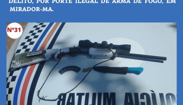 Polícia militar retira de circulação mais uma arma de fogo das ruas de Mirador