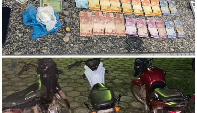 Polícia Militar prende suspeitos com drogas, dinheiro e motos roubadas em Bacabal