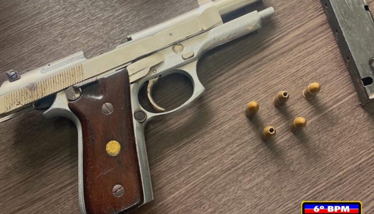 Arma de fogo é apreendida pela PM no Bairro Maiobão