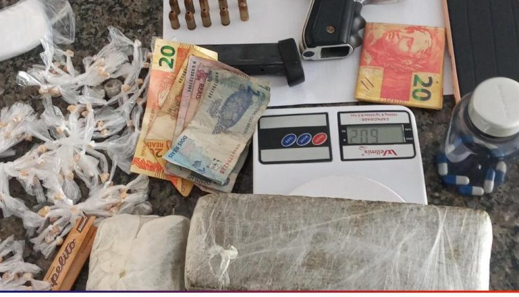 Em Timon, Polícia Militar prende casal com arma de fogo e drogas