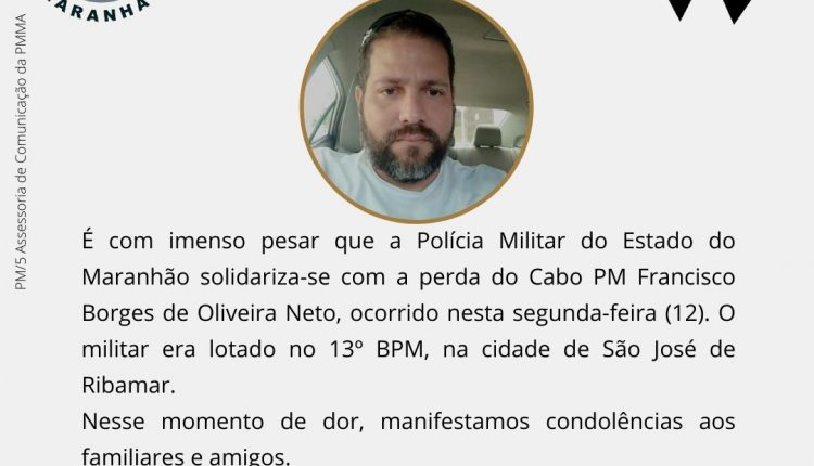 Nota de pesar pelo falecimento do cabo Borges do 13º BPM