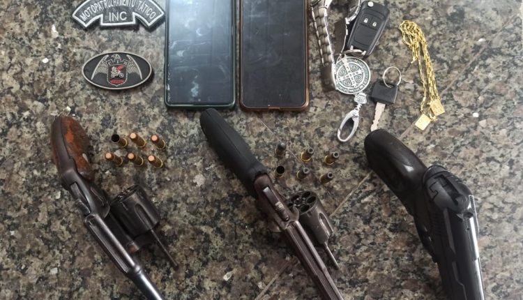 Policiais prendem suspeitos de assalto e apreendem três armas de fogo e munições no Centro de Timon-MA