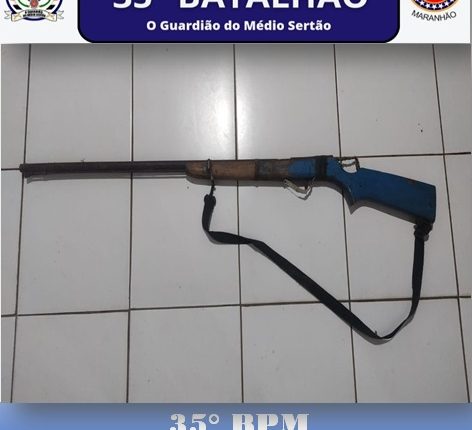 35º BATALHÃO DE POLÍCIA MILITAR FAZ APRENSSÃO DE ARMA DE FOGO NA CIDADE DE PASTOS BONS/MA