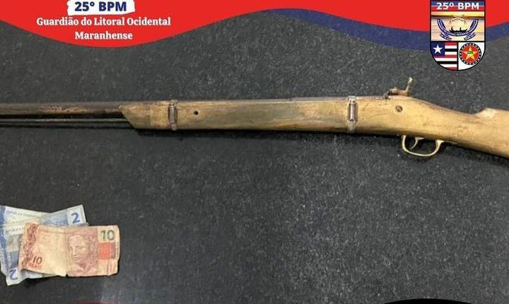 PM apreende arma de fogo em Serrano do Maranhão