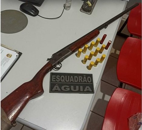 ESQUADRÃO AGUIA DO 35º BPM FAZ MAIS UMA APREENSÃO DE ARMA DE FOGO NA CIDADE DE PARAIBANO