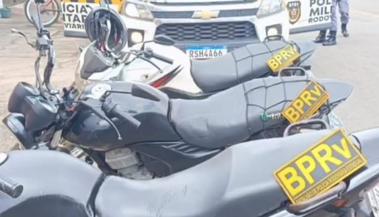 Guarnição do BPRv apreende 3 motocicletas com adulteração no sinal identificador do veículo durante barreira de fiscalização de trânsito no Maiobão