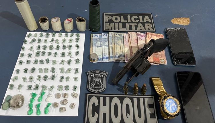 PMMA prende homem com arma de fogo e entorpecentes na cidade da Icatu