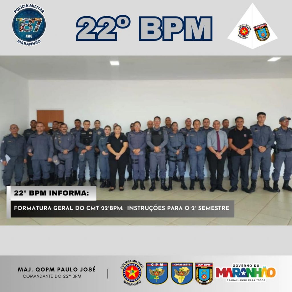22º Batalhão realiza Formatura de alinhamento estratégico para o 2° Semestre