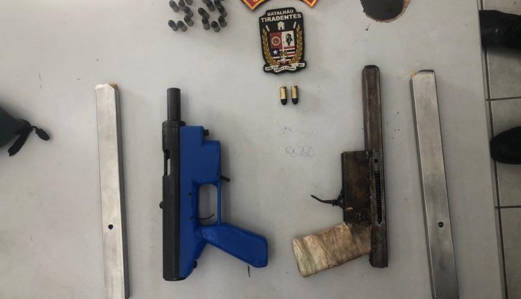 PMMA apreende armas de fogo e prende suspeito por porte ilegal de arma de fogo no bairro Monte castelo em São Luís