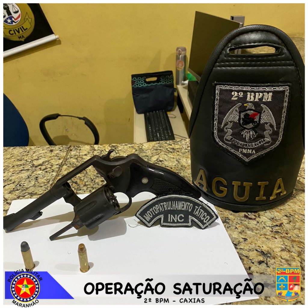 Policiais Militares realizam prisão de homem por porte ilegal de arma de fogo em Caxias-MA