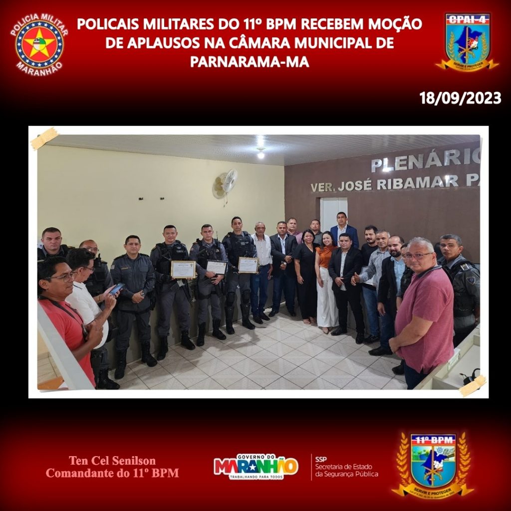Policiais Militares do 11º BPM são homenageados na Câmara Municipal de Parnarama