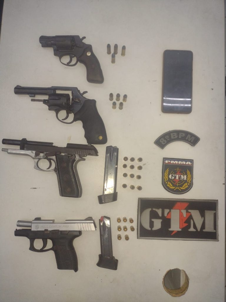 Polícia Militar prende trio com quatro armas de fogo no Vinhais