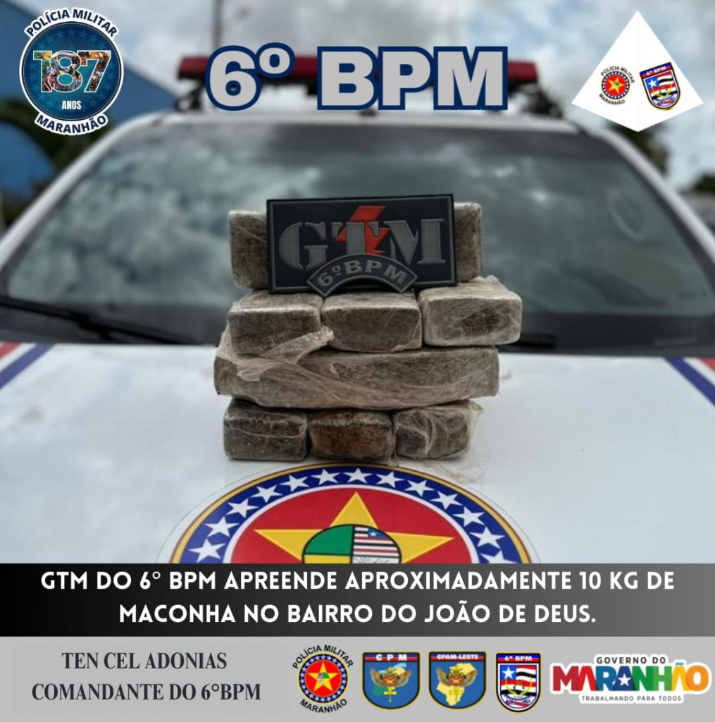 Polícia Militar faz apreensão de quase 10kg de maconha no bairro do João de Deus