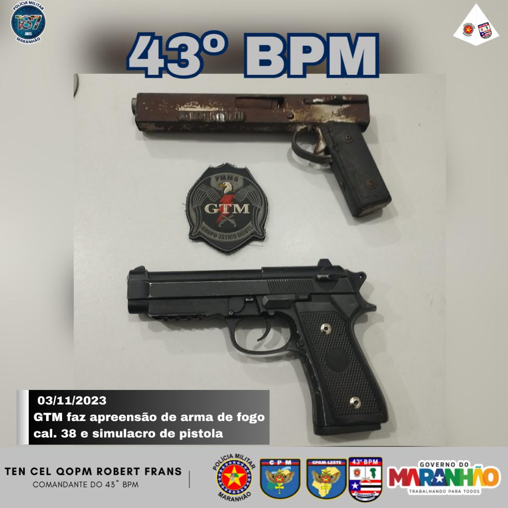 Policiais militares evitam assalto e apreendem arma de fogo e simulacro na Estrada da Mata, em São Luís