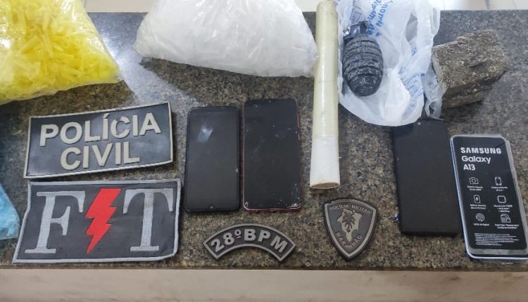 Ação conjunta das Polícias Militar e Civil prende dois homens por roubo a estabelecimento e apreendem uma granada na cidade de Vargem Grande