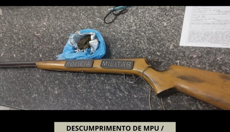 Patrulha Maria da Penha conduz homem suspeito de violência doméstica e apreende arma de fogo em Pinheiro