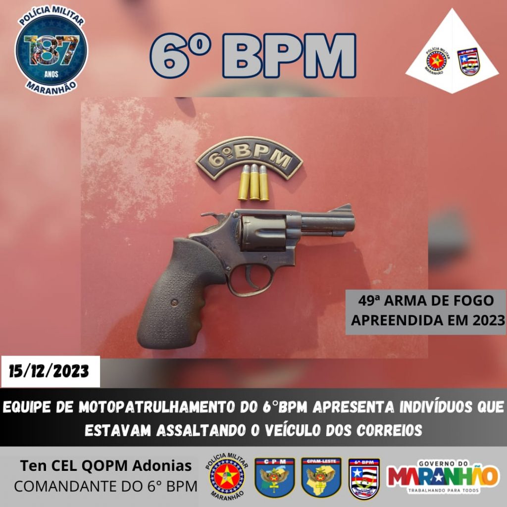EQUIPE DE MOTO PATRULHAMENTO DO 6° BPM CONDUZ INDIVÍDUOS POR ASSALTO A VEÍCULO DOS CORREIOS.