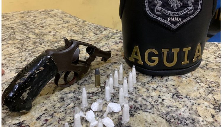 Esquadrão Águia do 2º BPM prende homem por porte ilegal de arma de fogo e tráfico de drogas em Caxias-MA