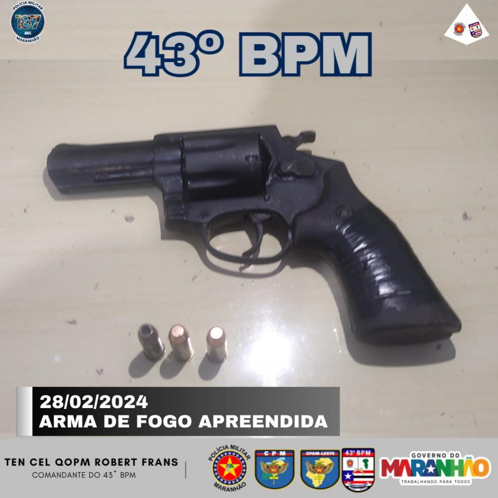 Polícia militar prende homem por porte ilegal de arma de fogo e invasão de domicílio em São Luís